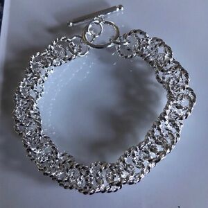 Sterling Silver Braided Toggle Bracelet